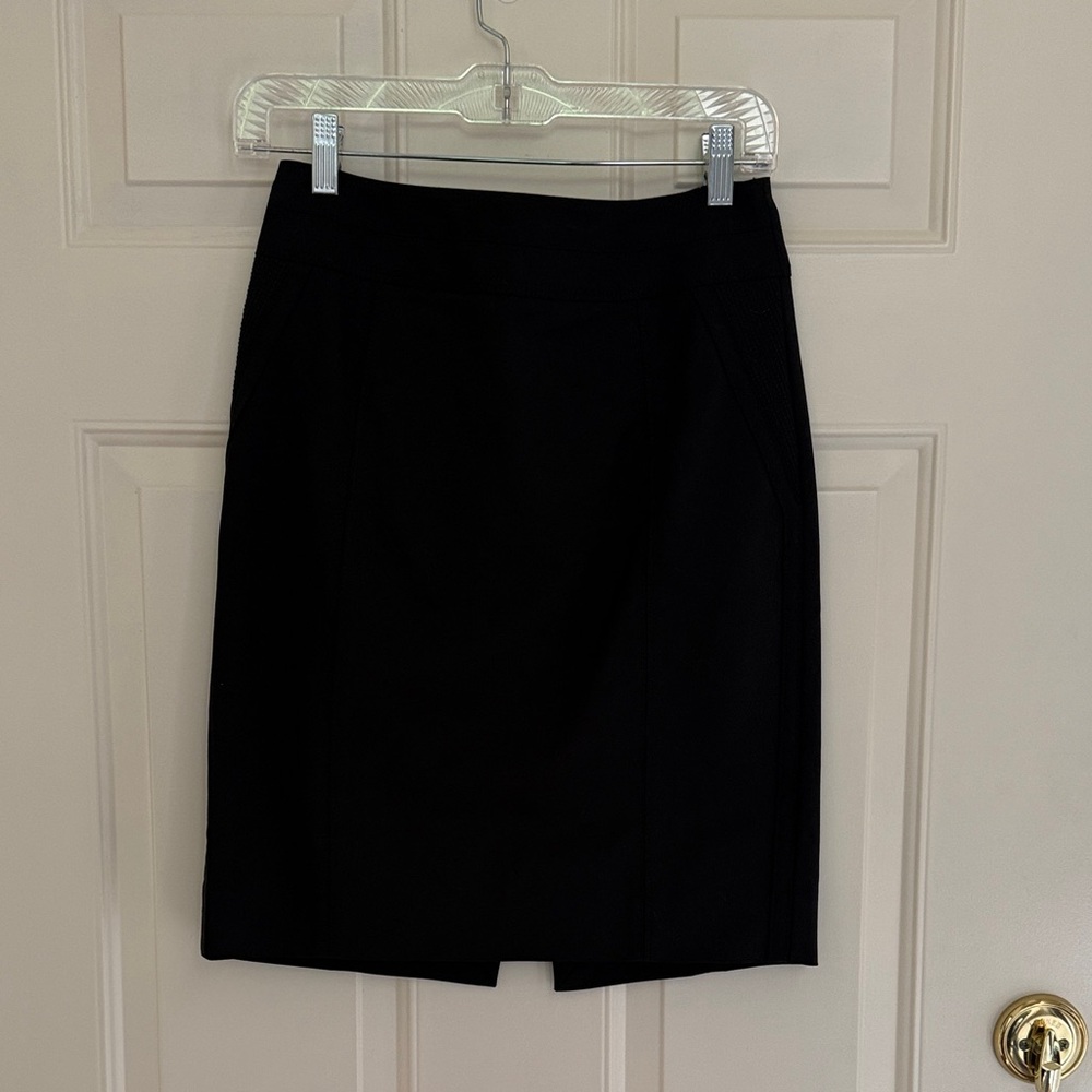 White House Black Market Black Pencil Skirt with Front Vent